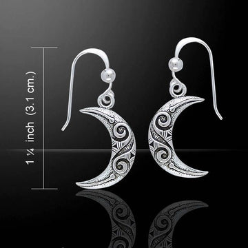 Celtic Spiral Moon Sterling Silver Earrings By Courtney Davis TE2914
